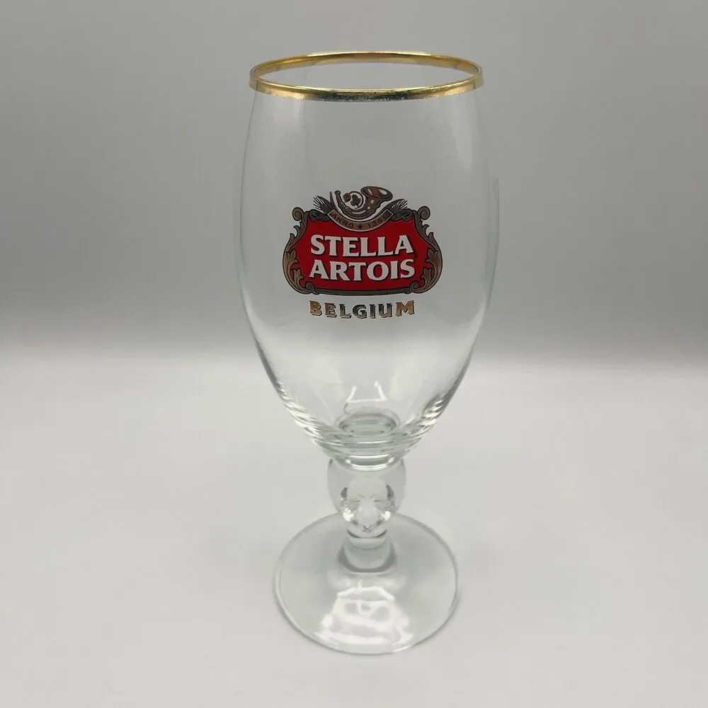 Stella Artois Chalice 40 cl Gold Rim with Star Stem Beer Glass Pub Bar Ware